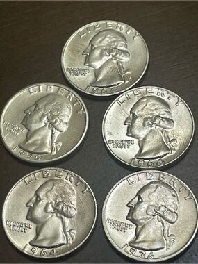 5 silver quarter 90% silver rare coins